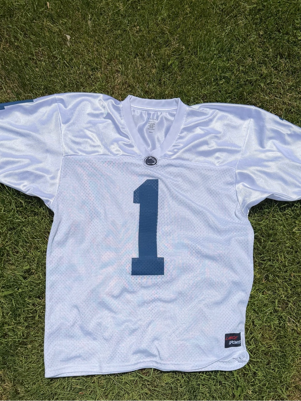 Penn state lance sports American Vintage White Mesh Jersey with Navy Number 1